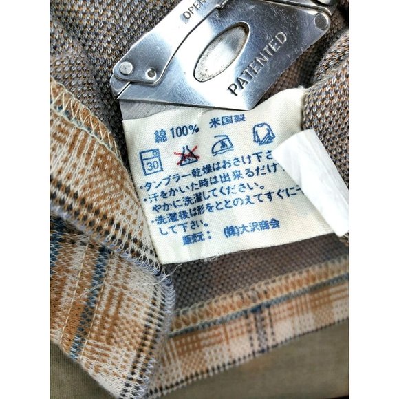 Vintage Ashworth Embroidered Made In The U.S.A Cotton Brown Plaid Polo Shirt - Picture 10 of 11